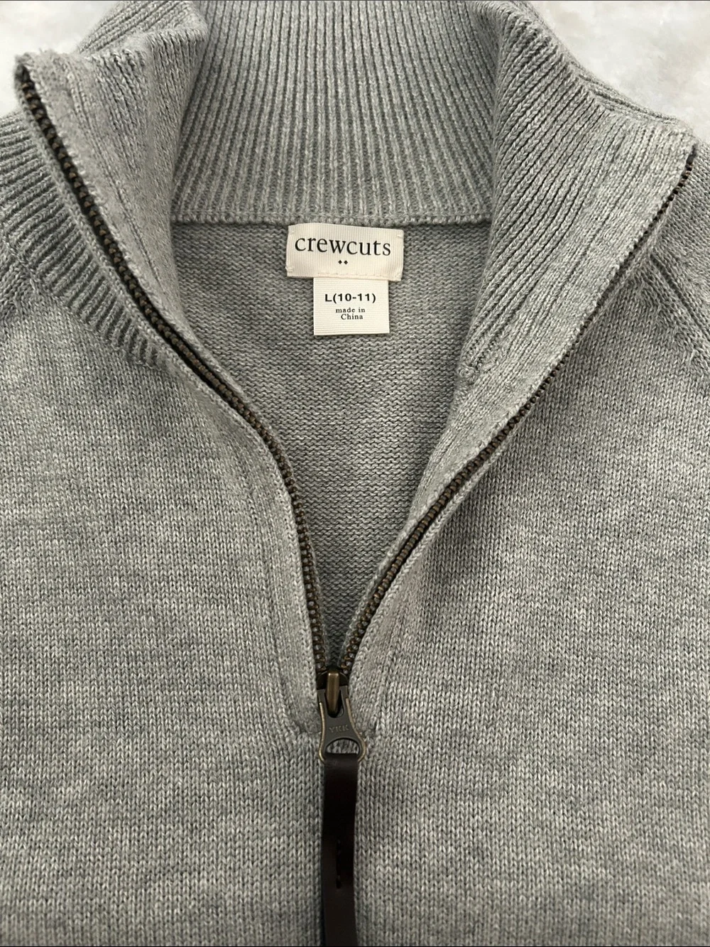 Crewcuts Gray Half-Zip Mock Neck Sweater